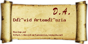 Dávid Artemíszia névjegykártya
